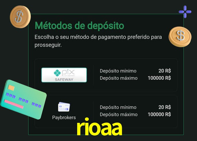 O cassino rioaa oferece uma grande variedade de métodos de pagamento